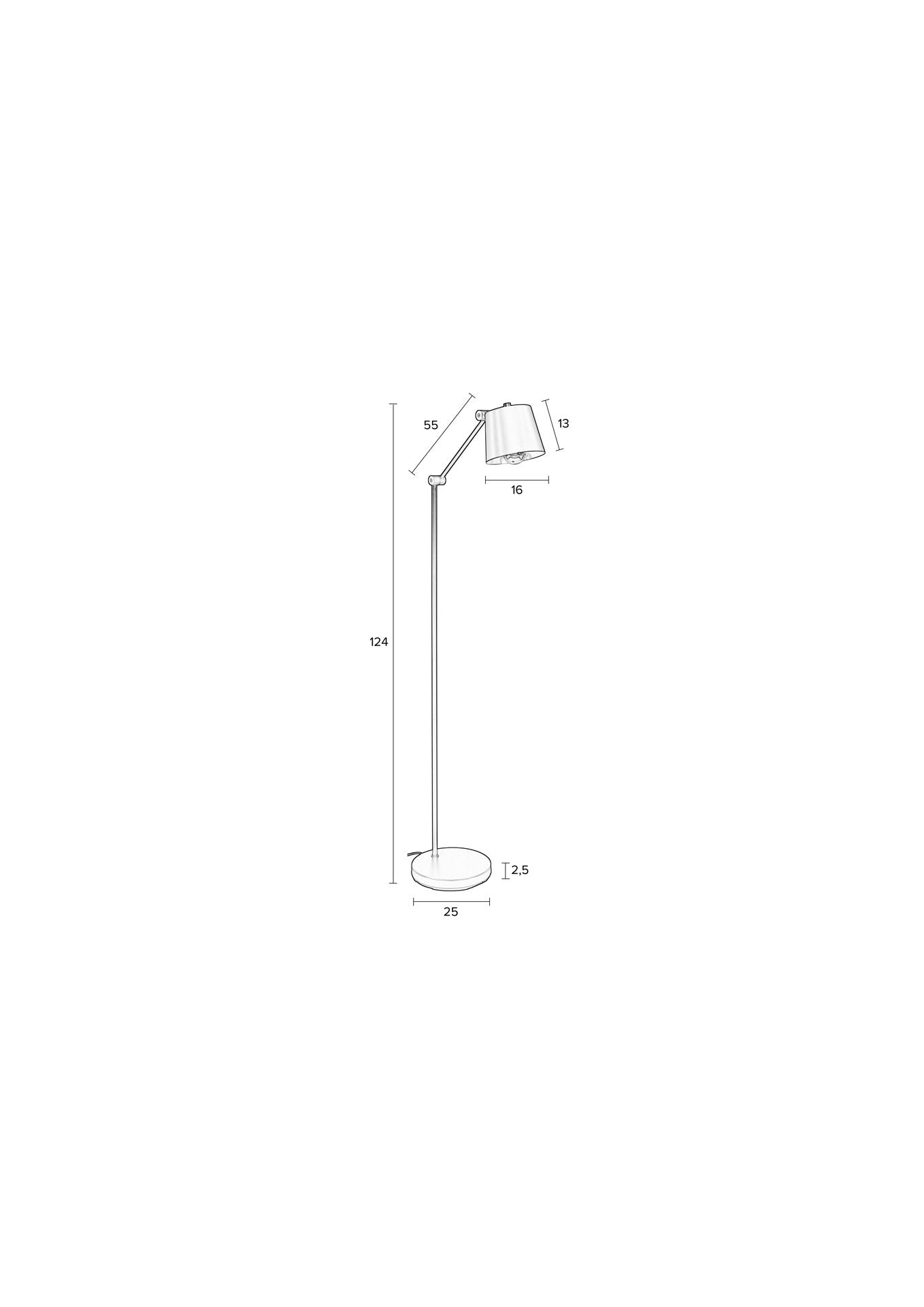 Nancy's River Edge Vloerlamp - Modern - Zwart - IJzer, Pvc - 55 cm x 25 cm x 124 cm