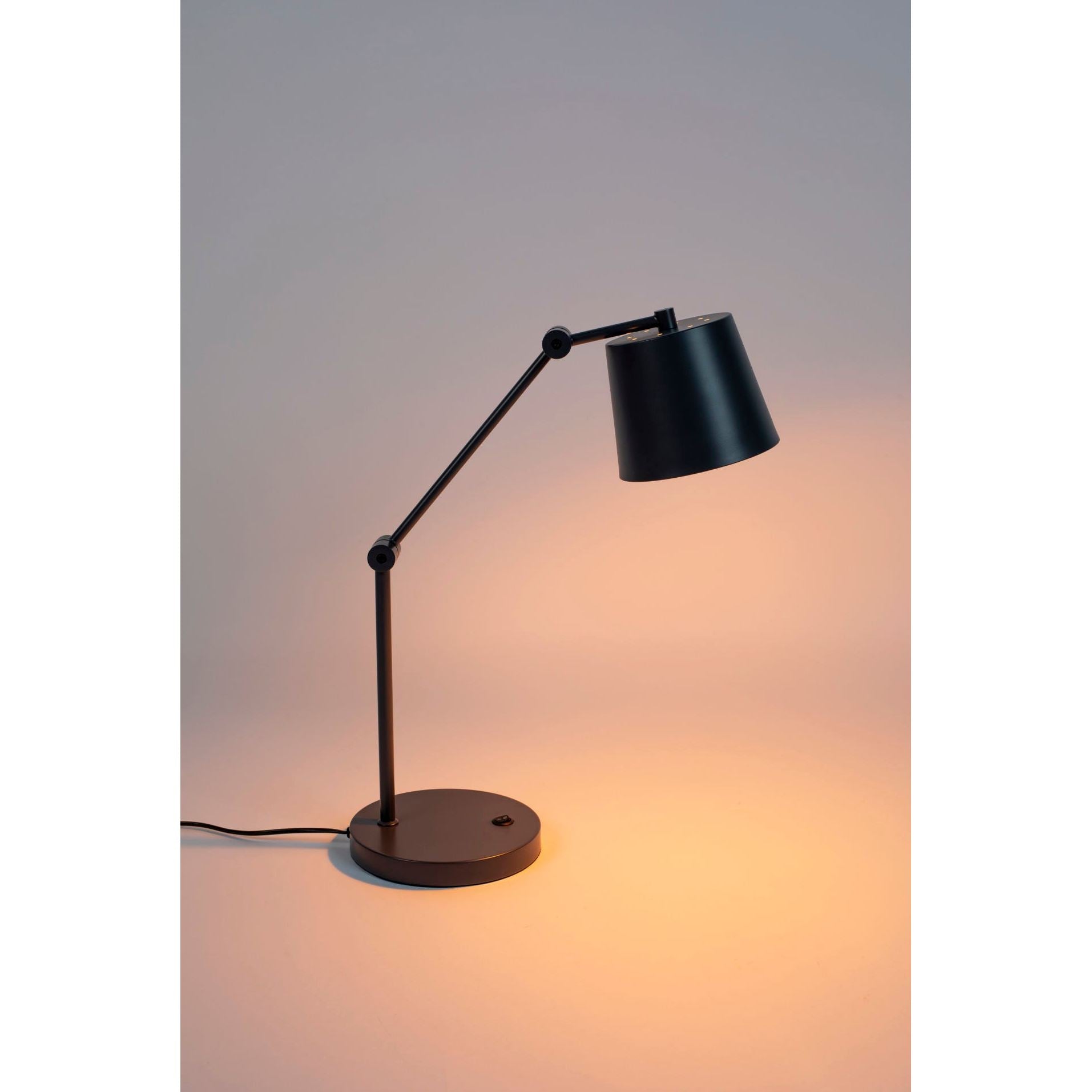 Nancy's Scottsburg Bureaulamp - Modern - Zwart - IJzer, Pvc - 28,5 cm x 20 cm x 60 cm