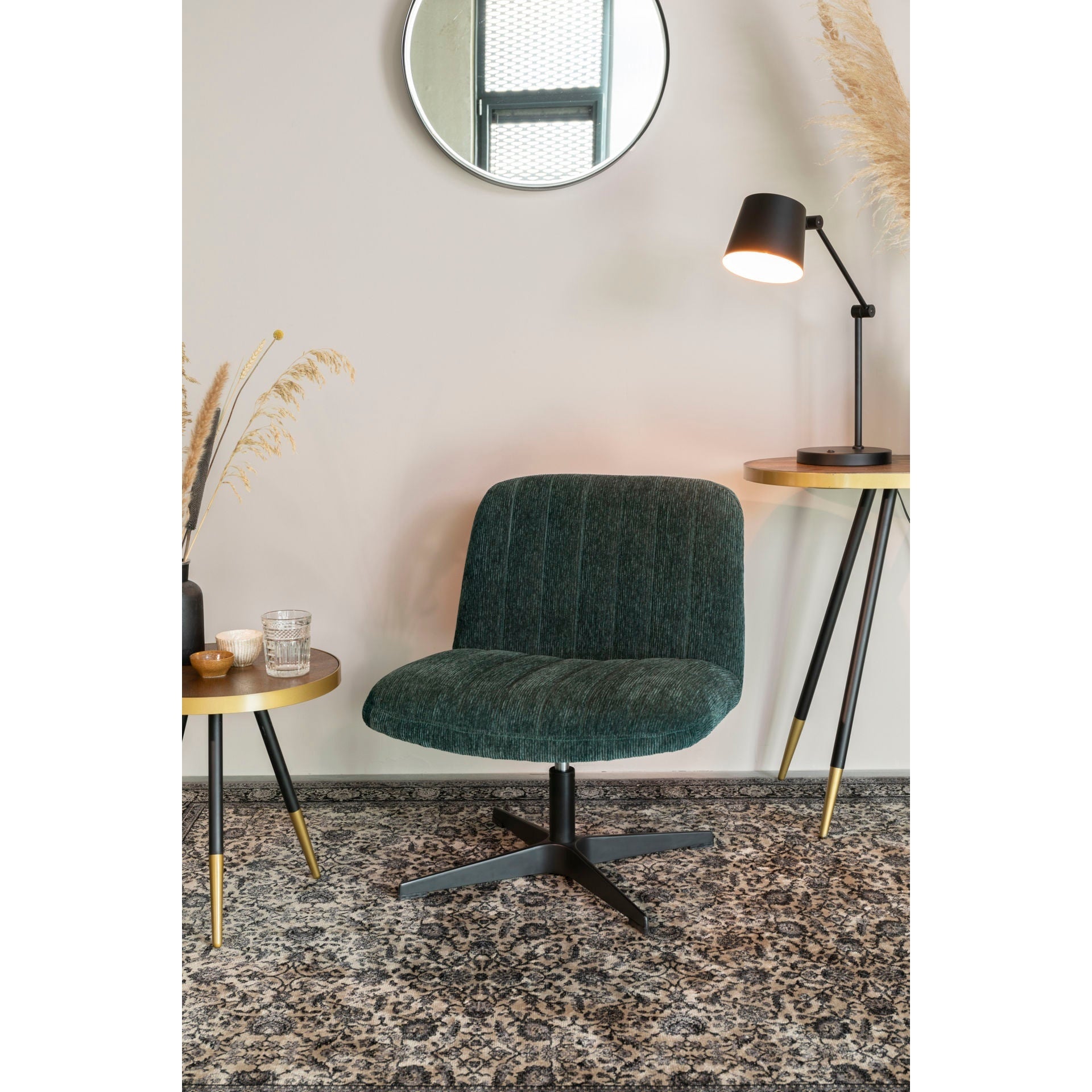 Nancy's Scottsburg Bureaulamp - Modern - Zwart - IJzer, Pvc - 28,5 cm x 20 cm x 60 cm