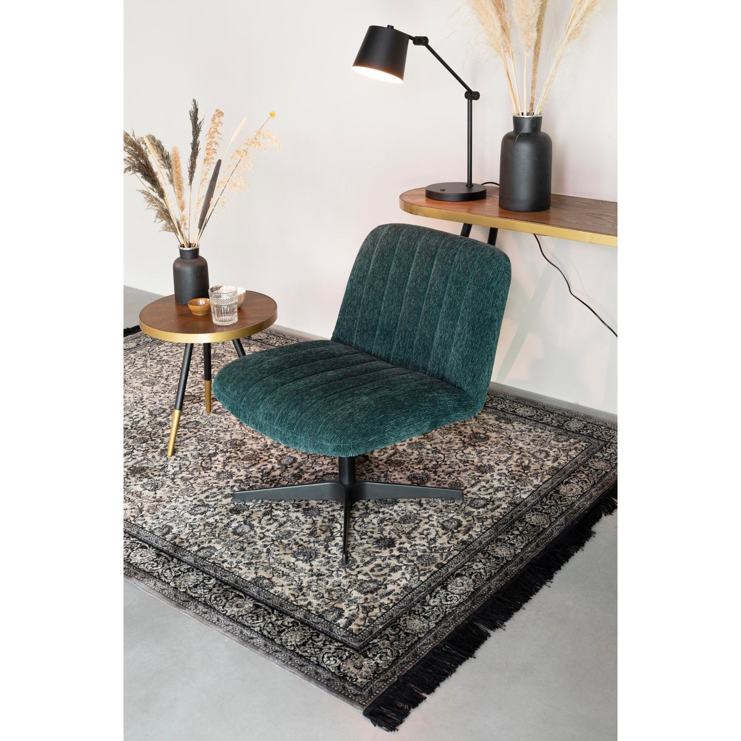 Nancy's Scottsburg Bureaulamp - Modern - Zwart - IJzer, Pvc - 28,5 cm x 20 cm x 60 cm