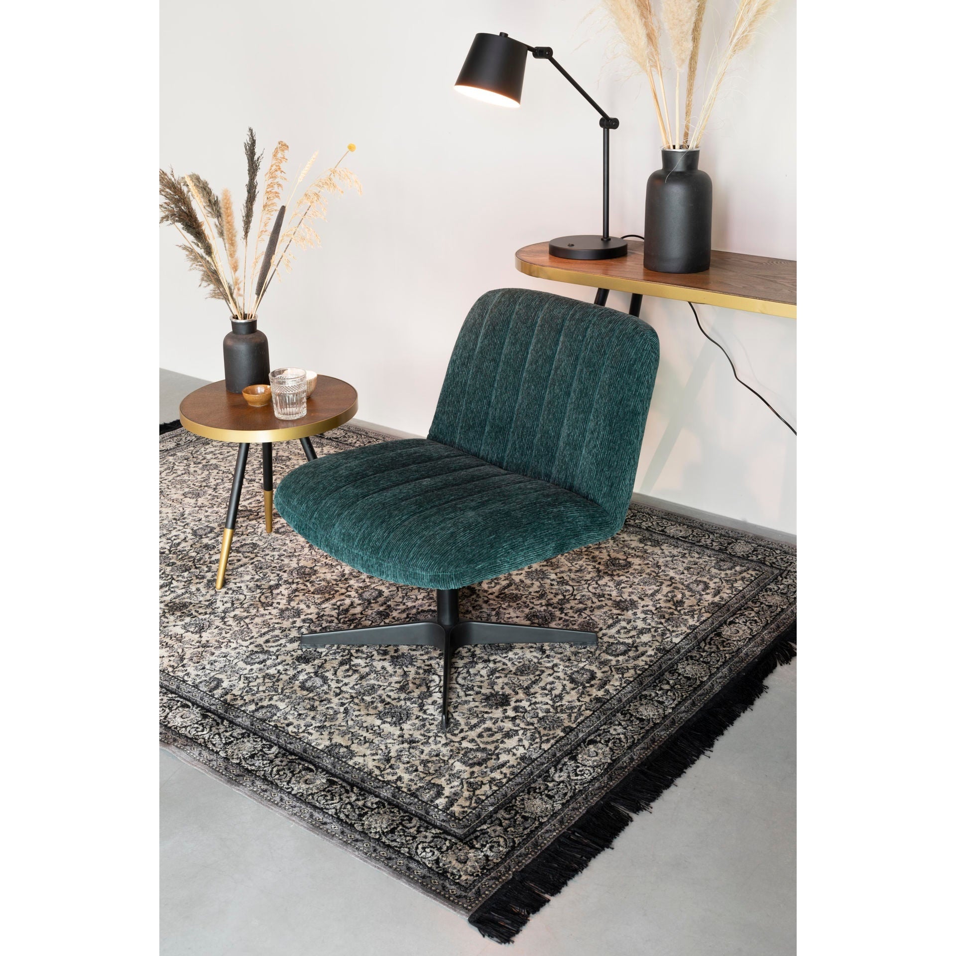 Nancy's Scottsburg Bureaulamp - Modern - Zwart - IJzer, Pvc - 28,5 cm x 20 cm x 60 cm