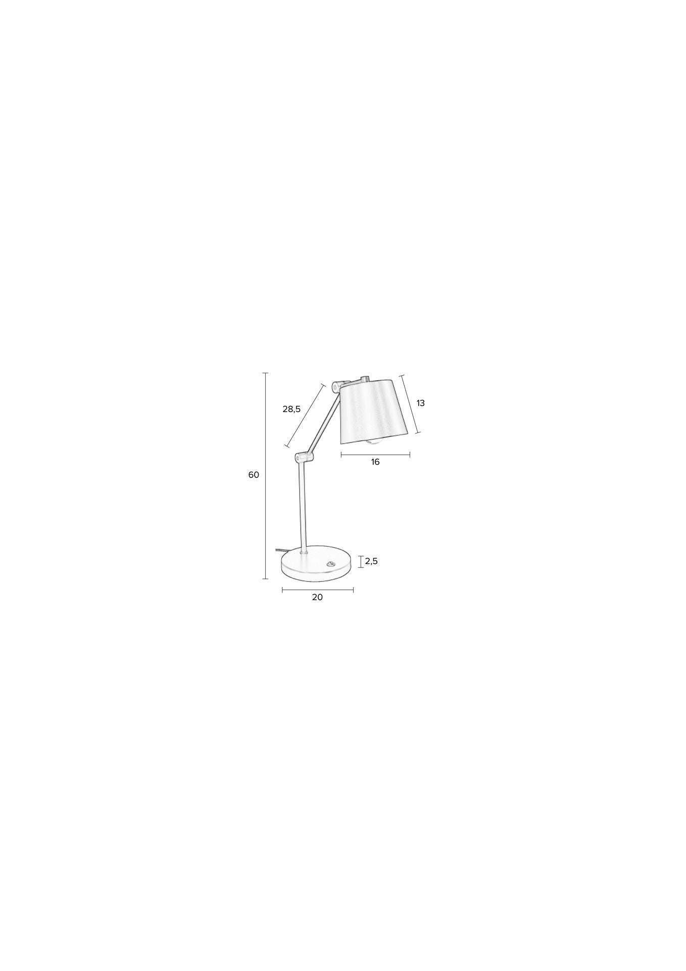 Nancy's Scottsburg Bureaulamp - Modern - Zwart - IJzer, Pvc - 28,5 cm x 20 cm x 60 cm