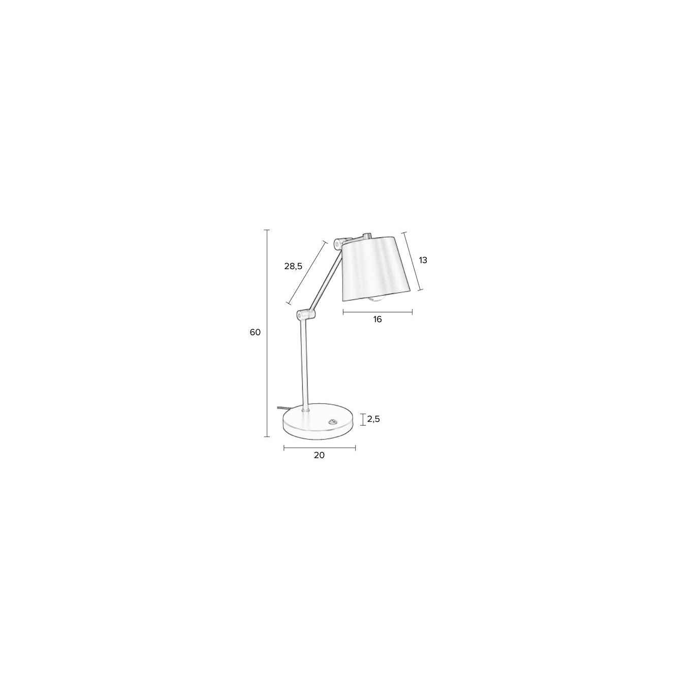 Nancy's Scottsburg Bureaulamp - Modern - Zwart - IJzer, Pvc - 28,5 cm x 20 cm x 60 cm