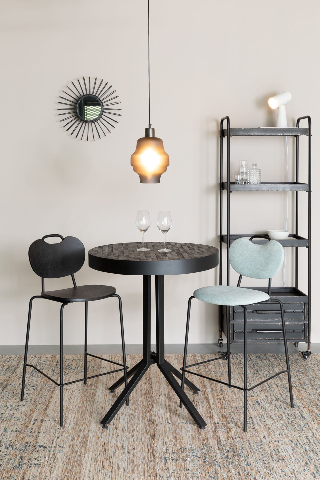 Nancy's Schiller Park Hanglamp - Hangverlichting - Grijs - Glas