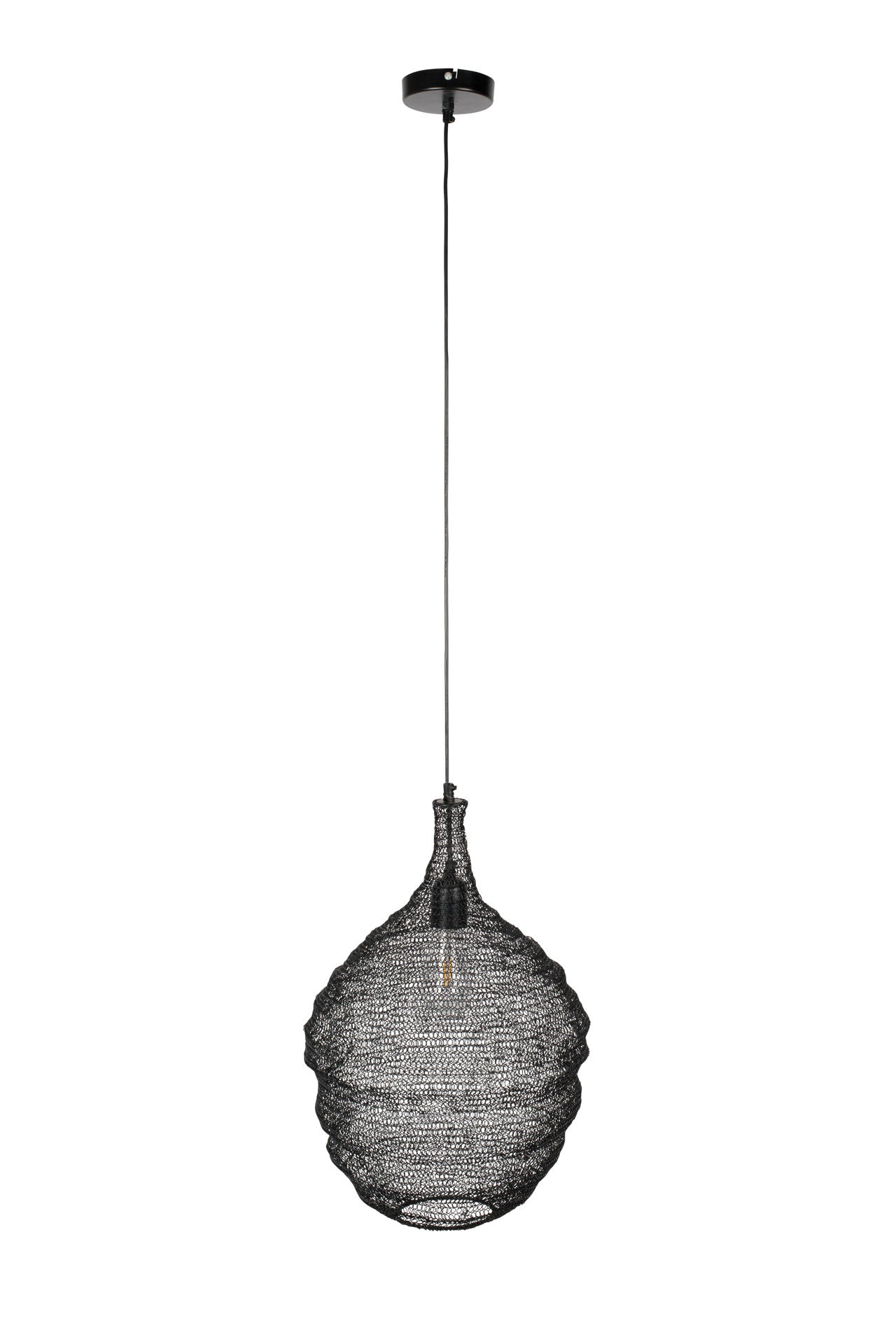 Lampe suspendue Los Alamitos de Nancy - Moderne - Noir - Fer, Pvc - 37 cm x 37 cm x 155 cm