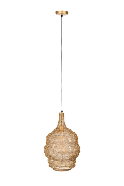 Nancy's Destrehan Hanglamp - Modern - Messing, Zwart - IJzer, Pvc - 37 cm x 37 cm x 155 cm