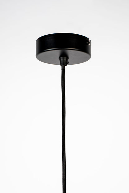 Lampe suspendue Nancy's Collegedale - Moderne - Noir, Naturel, Marron - Acier, Osier, PVC - 30 cm x 30 cm x 145 cm