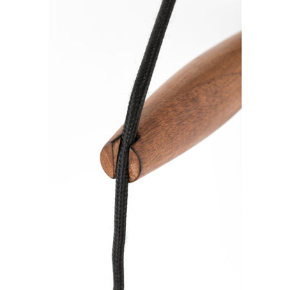 Nancy's Pleasant View Wall Lamp - Modern - Brown, Natural, Black - Iron, Mango Wood, Polyester - 18 cm x 17 cm x 47 cm