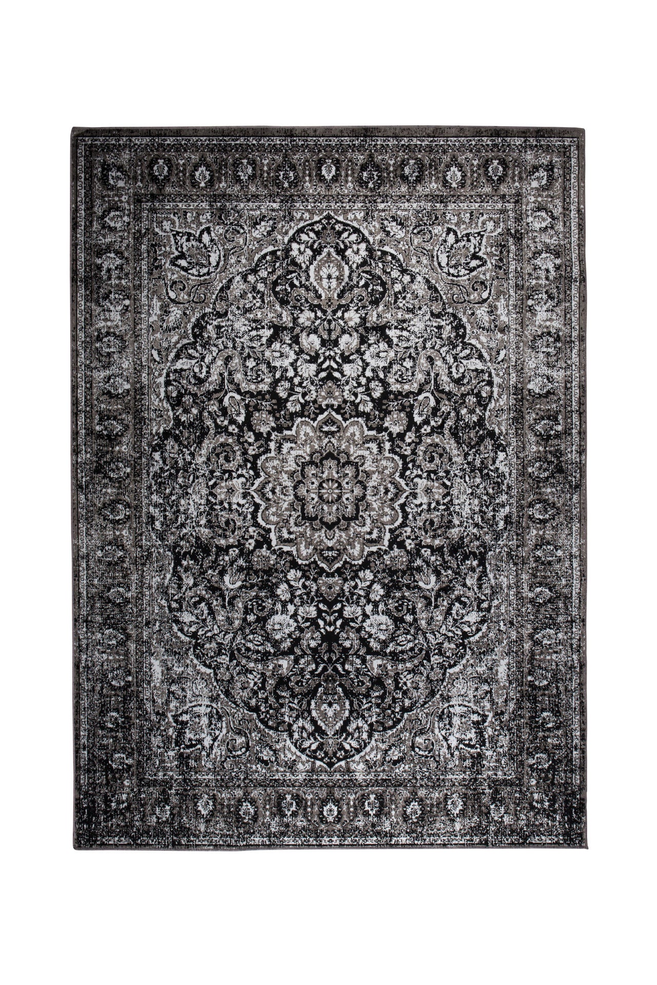 Tapis Nancy's Aguadilla - Classique - Noir - Viscose, Polyester, Caoutchouc - 160 cm x 230 cm x cm