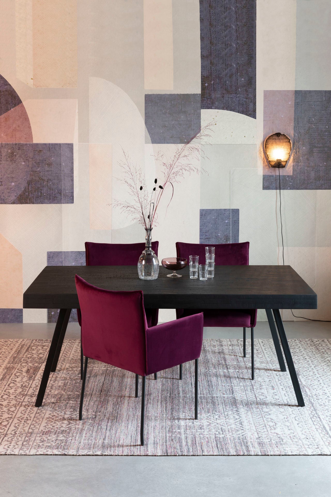 Nancy's Van Wert Carpet - Classic - Plum - Wool, Polyester, Cotton - 200 cm x 300 cm x cm