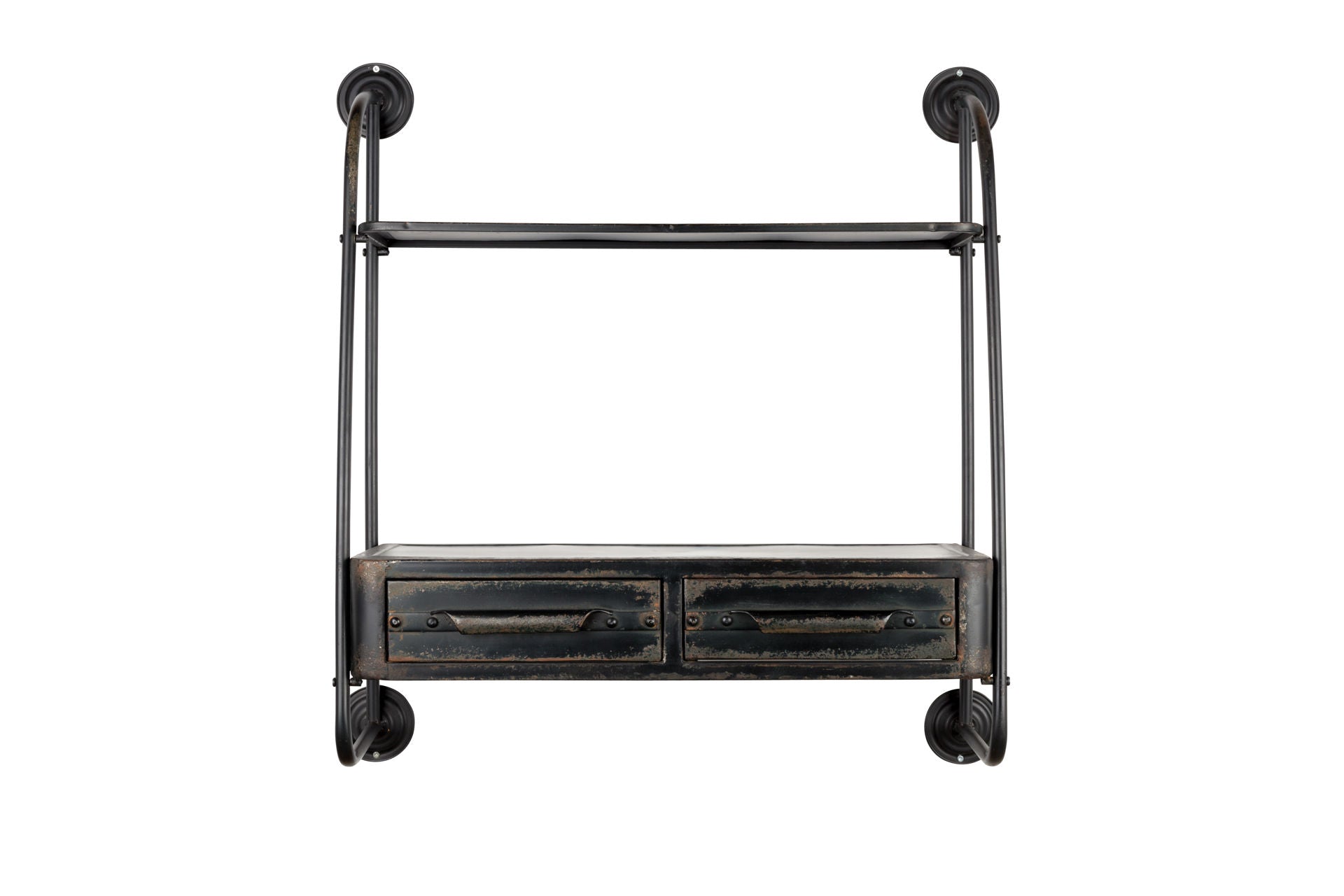 Nancy's Highland City Wandplank - Wandrek - Zwart - Staal - ± 25 x 80 x 85 cm