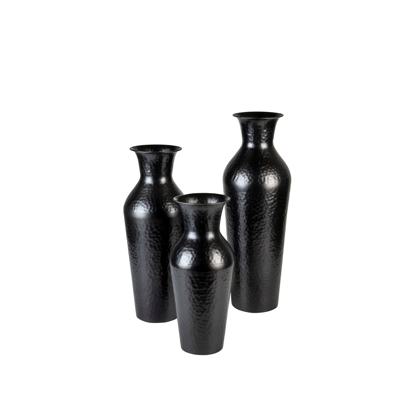 Nancy's Richmond Heights Vase - Antique - Black - Steel - 16 cm x 16 cm x 40 cm