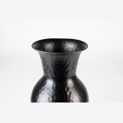 Nancy's Richmond Heights Vase - Antique - Black - Steel - 16 cm x 16 cm x 40 cm