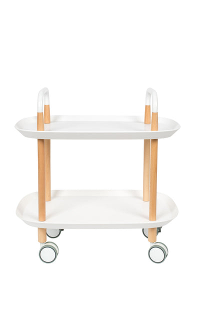 Chariot Tanaina de Nancy - Industriel - Blanc - Polypropylène, Bois, Fer - 57,5 ​​cm x 57,5 ​​cm x 37 cm