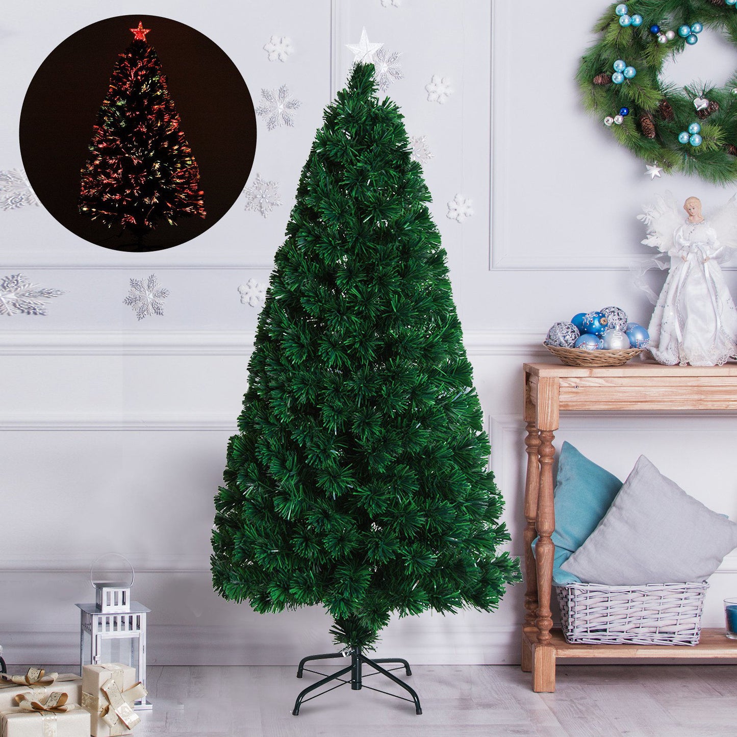 Nancy's Salmond Kerstboom - Groen - Metaal, Pvc - 23,62 cm x 23,62 cm x 47,24 cm