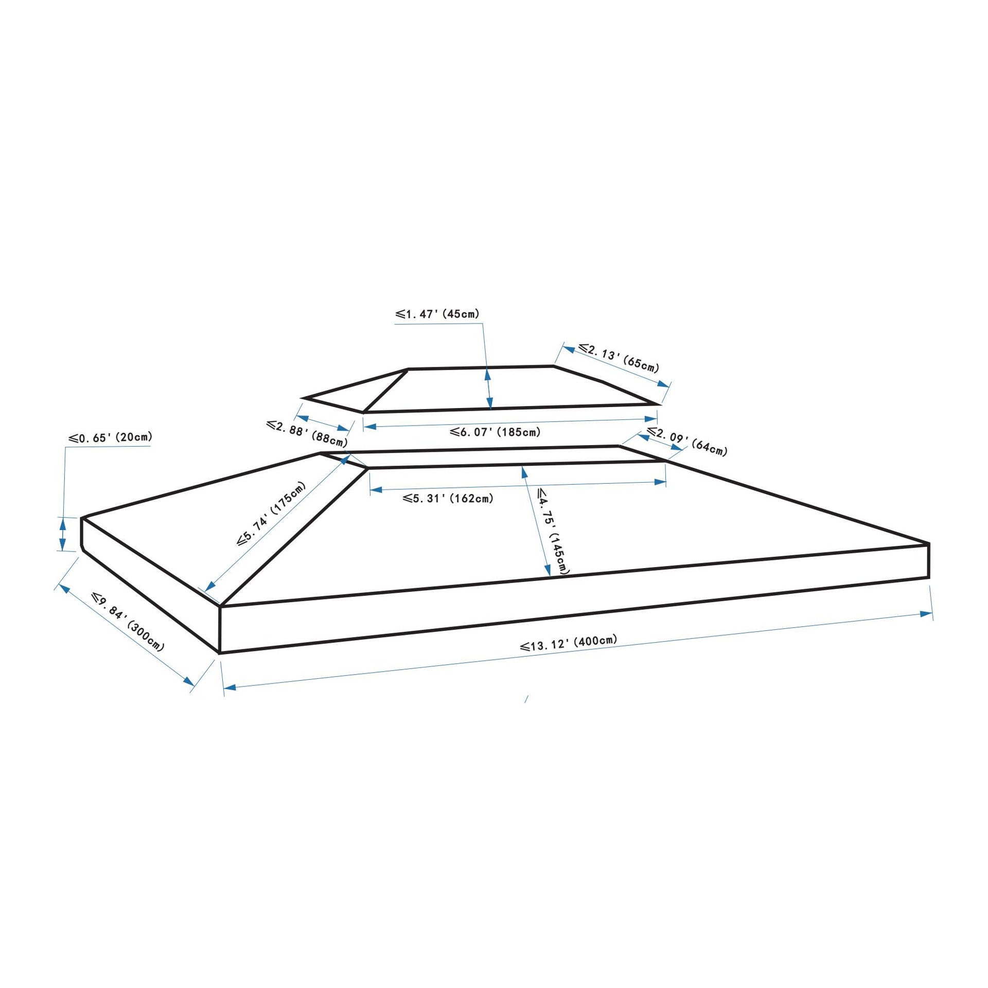 Nancy's Selmans Replacement Roof for Metal Garden Pavilion - Terra - Polyester - 118.11 cm x 157.48 cm x cm