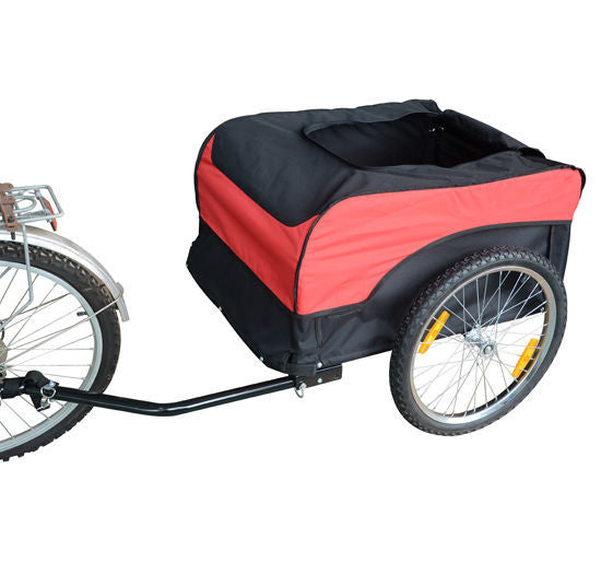 Nancy's Small Town Fietskar - Fiets aanhangwagen - Waterdicht - Zwart / Rood - ± 130 x 80 x 65 cm