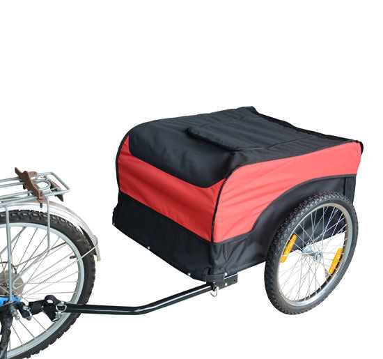 Nancy's Small Town Fietskar - Fiets aanhangwagen - Waterdicht - Zwart / Rood - ± 130 x 80 x 65 cm