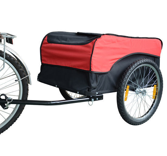 Nancy's Small Town Fietskar - Fiets aanhangwagen - Waterdicht - Zwart / Rood - ± 130 x 80 x 65 cm