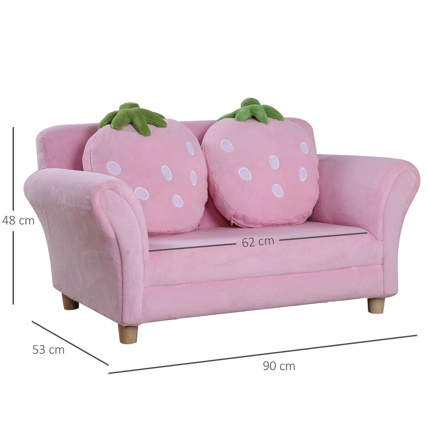 Nancy's Supers Children's sofa, Children's armchair, Sofa bed, High chair, Soft sofa (Strawberry sofa)