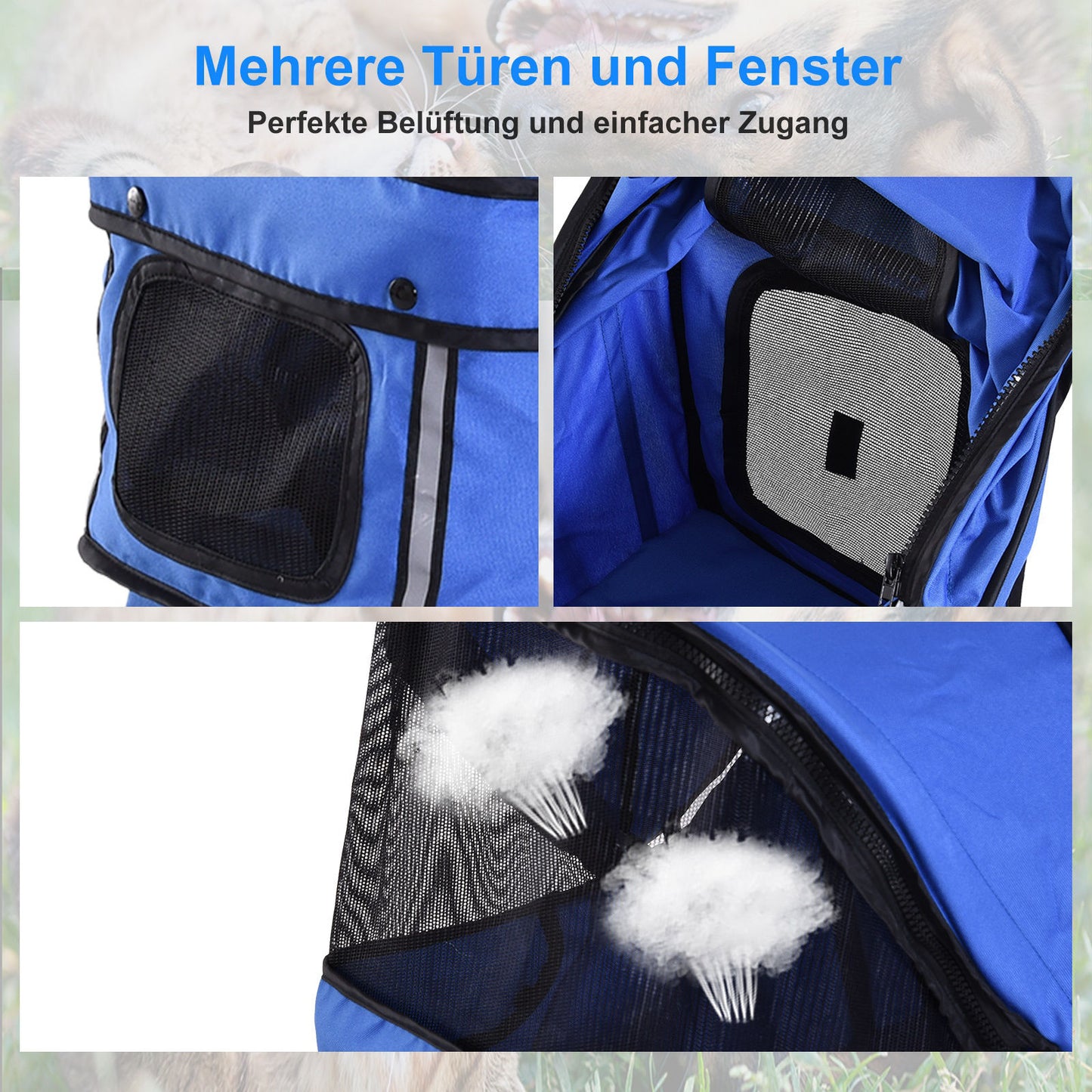 Nancy's The Chair Honden buggy honden katten veelkleurig blauw