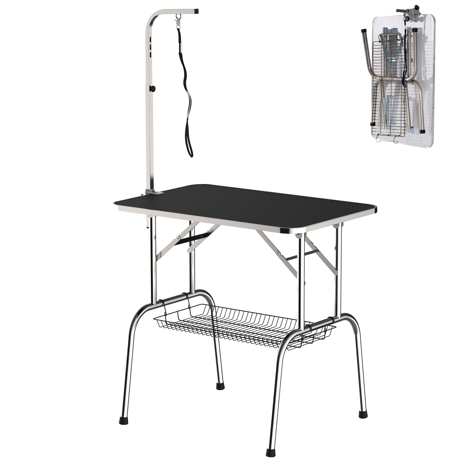 Nancy's The Hill Dog Grooming Table - Zwart - Rubber, Staal - 35,43 cm x 23,62 cm x 29,53 cm
