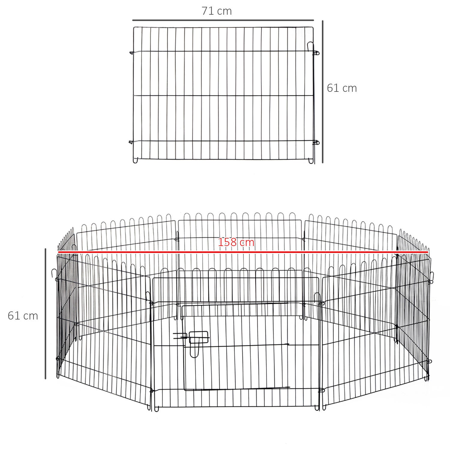 Nancy's The Rock Puppy Grid Buitenverblijf Konijnen Konijnen - Zwart - Staal - cm x 27,95 cm x 24,02 cm