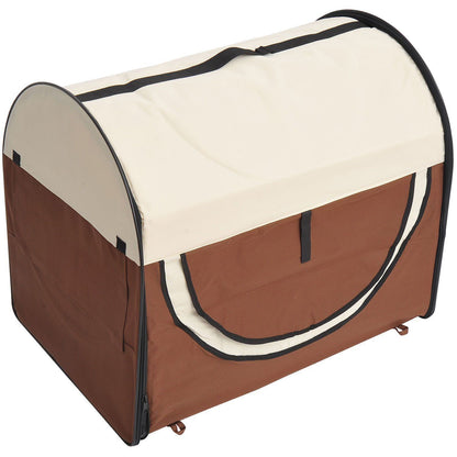 Nancy's Welch Town Foldable Dog Transport Box - Brown - Fabric, PVC, Steel - 24.02 cm x 18.11 cm x 20.08 cm