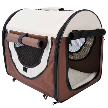 Nancy's Welch Town Opvouwbare Hondentransportbox - Bruin - Stof, Pvc, Staal - 24,02 cm x 18,11 cm x 20,08 cm