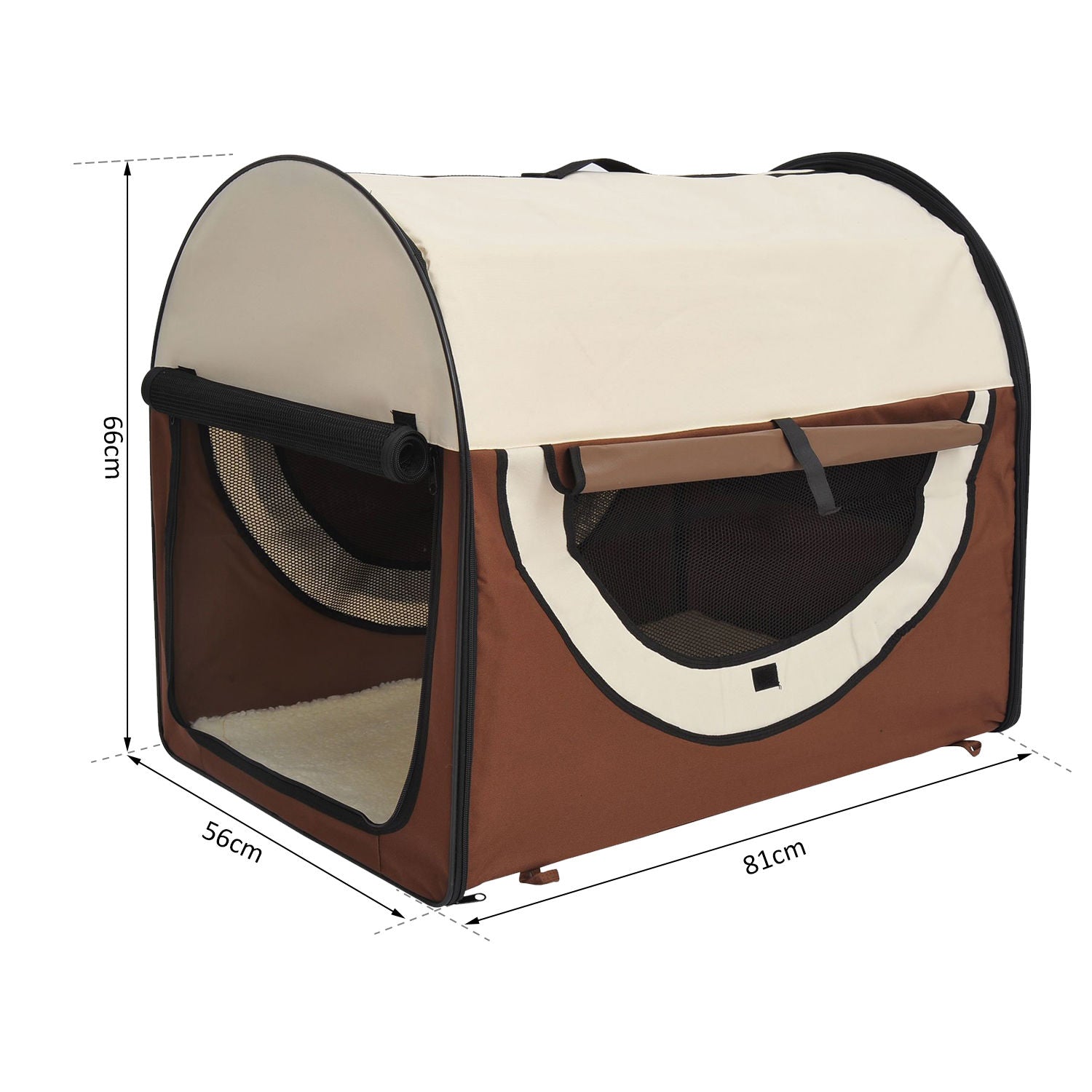 Boîte de transport pliable pour chiens Nancy's Welchtown - Marron - Tissu, PVC, Acier - 31,89 cm x 22,05 cm x 25,98 cm