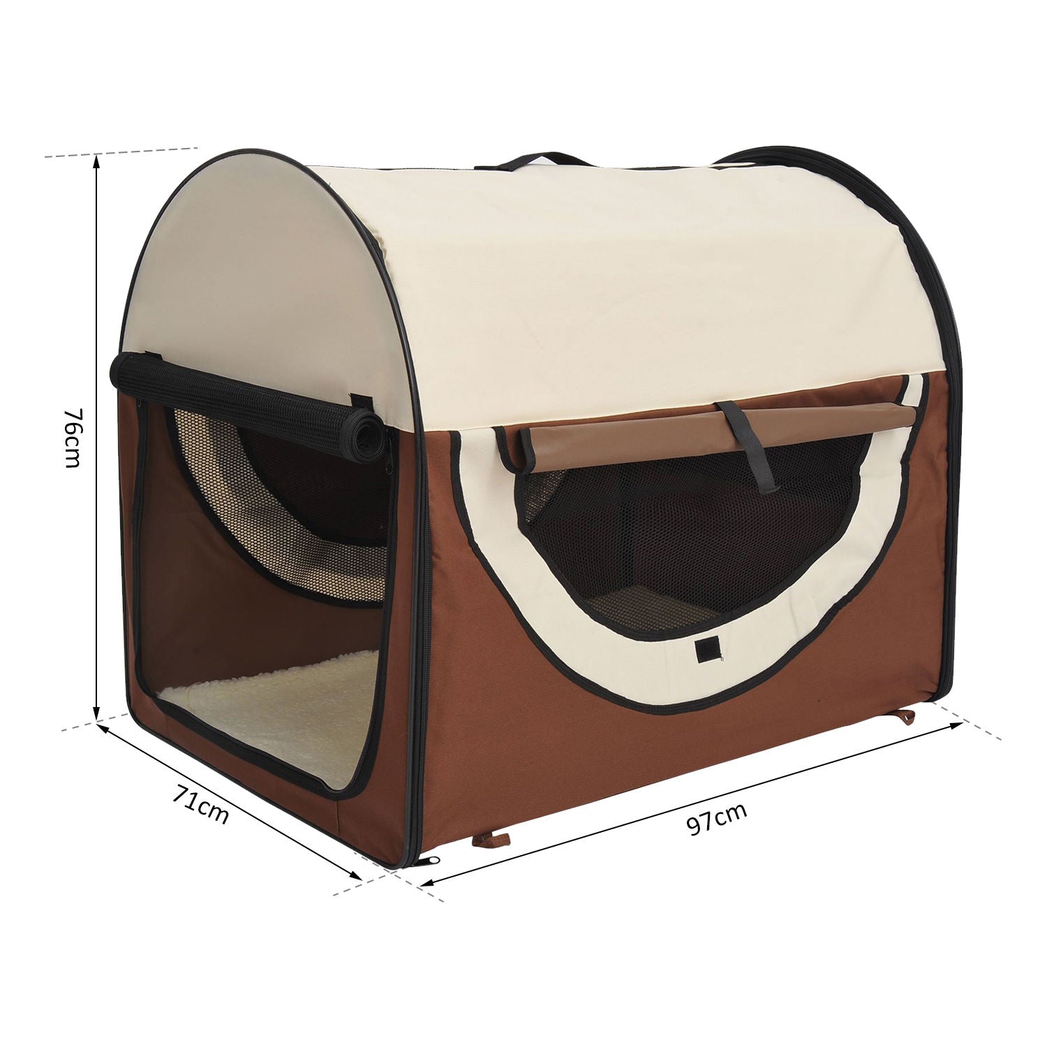 Boîte de transport pliable pour chiens Nancy's Well Road - Marron - Tissu, PVC, Acier - 38,19 cm x 27,95 cm x 29,92 cm