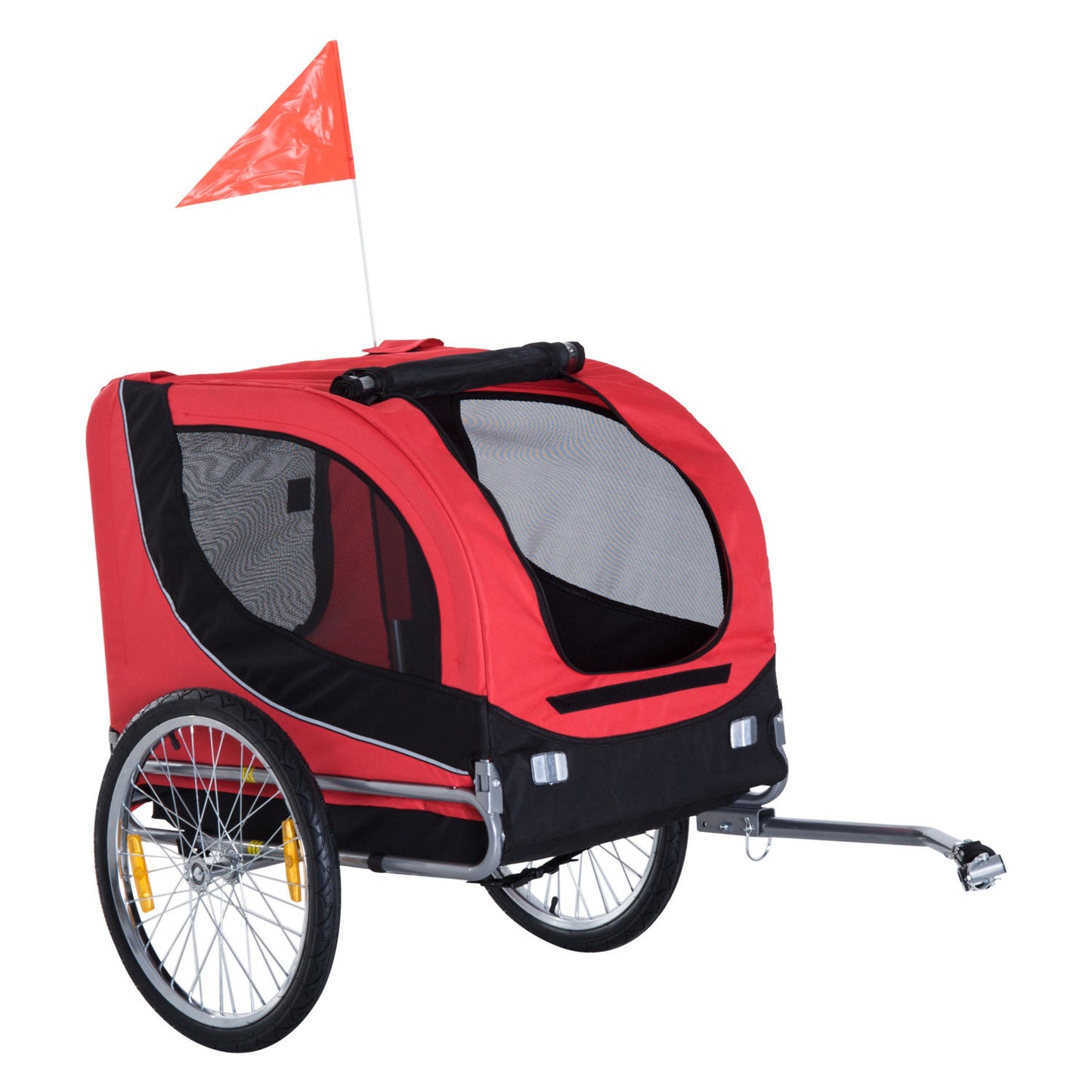 Nancy's Woodbourne Fietskar - Hondenkar - Tot 20 KG Draagvermogen - Rood / Zwart - ± 130 x 75 x 90 cm