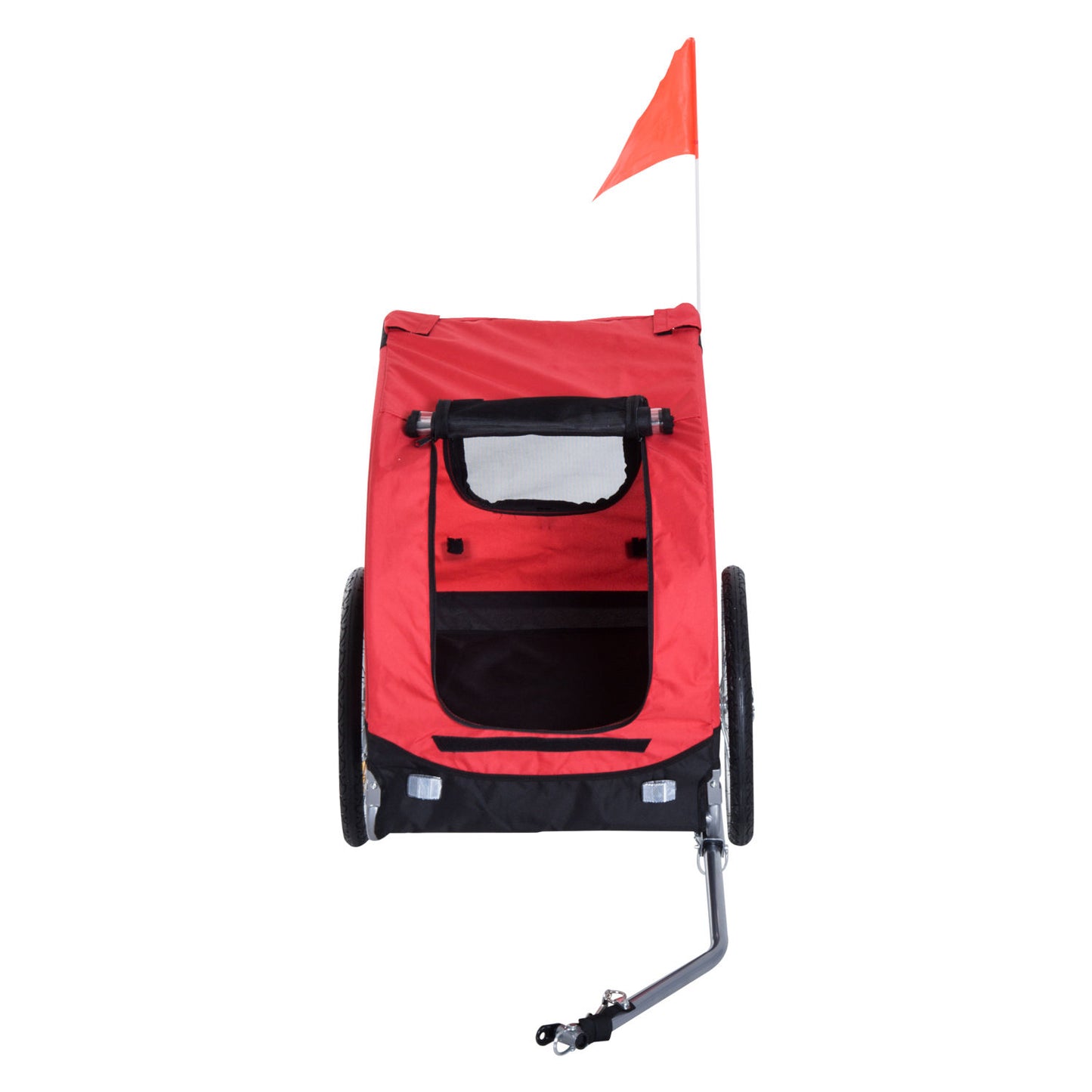 Nancy's Woodbourne Fietskar - Hondenkar - Tot 20 KG Draagvermogen - Rood / Zwart - ± 130 x 75 x 90 cm