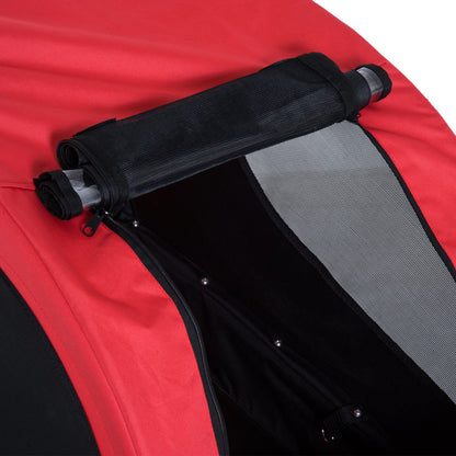 Nancy's Woodbourne Fietskar - Hondenkar - Tot 20 KG Draagvermogen - Rood / Zwart - ± 130 x 75 x 90 cm