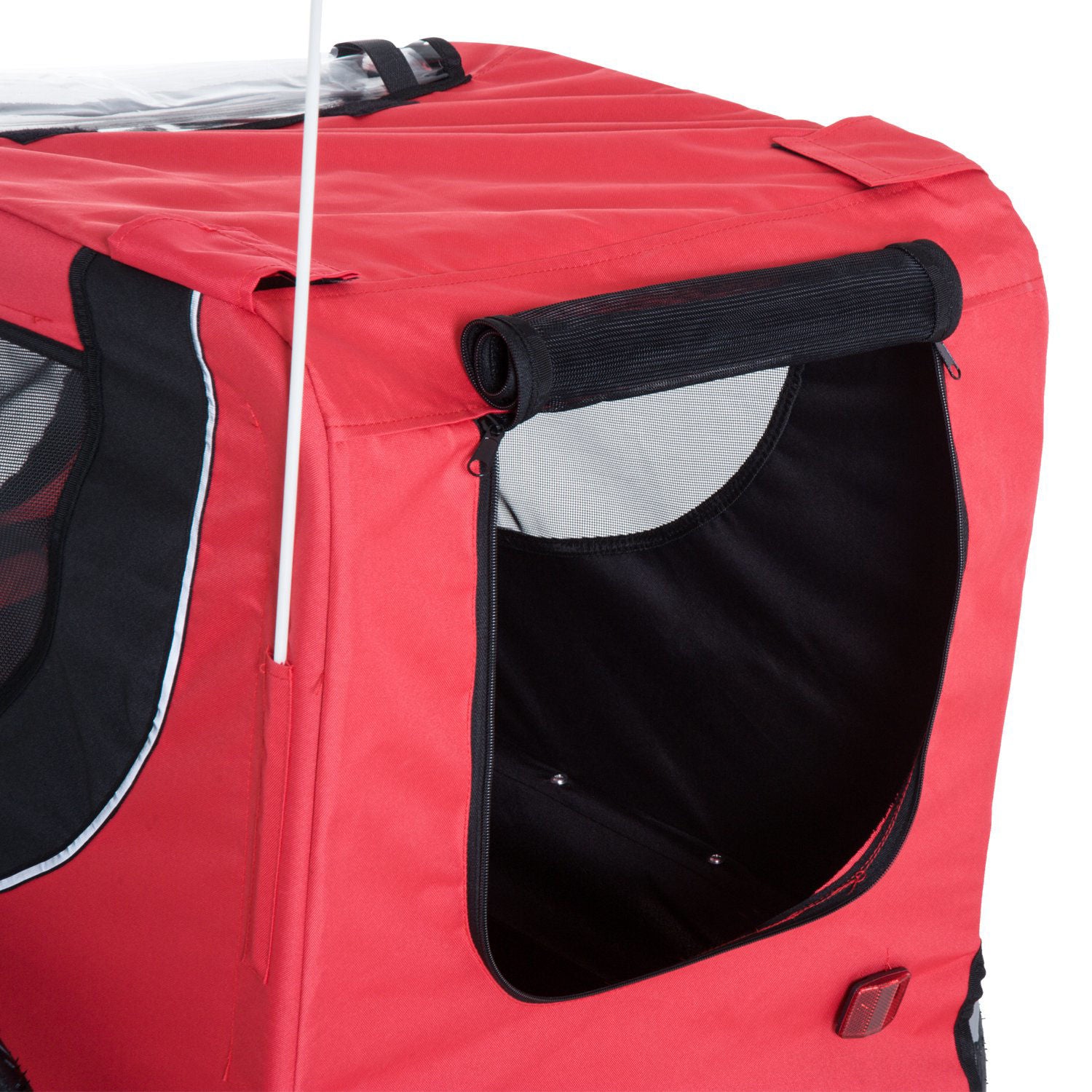 Nancy's Woodbourne Fietskar - Hondenkar - Tot 20 KG Draagvermogen - Rood / Zwart - ± 130 x 75 x 90 cm