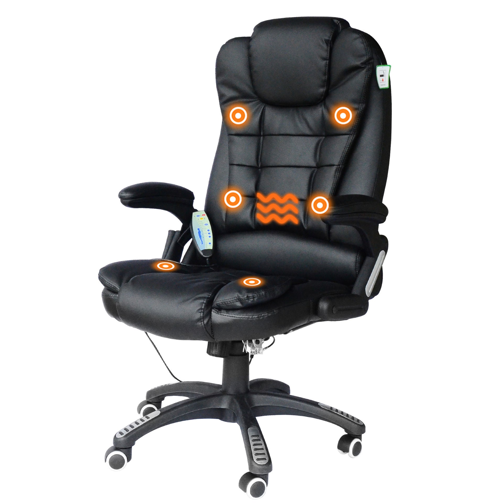 Nancy's Yorkshire Swivel Massage Bureaustoel - Massage- en warmtefunctie - Draaibaar - Ergonomisch - Zwart