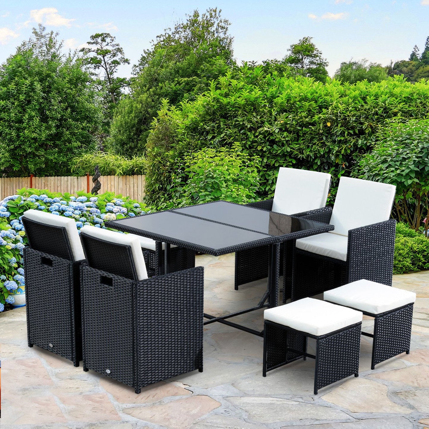 Nancy's Alexanders Polyrattan Garden Set - Garden Table Set - Garden Table - Black