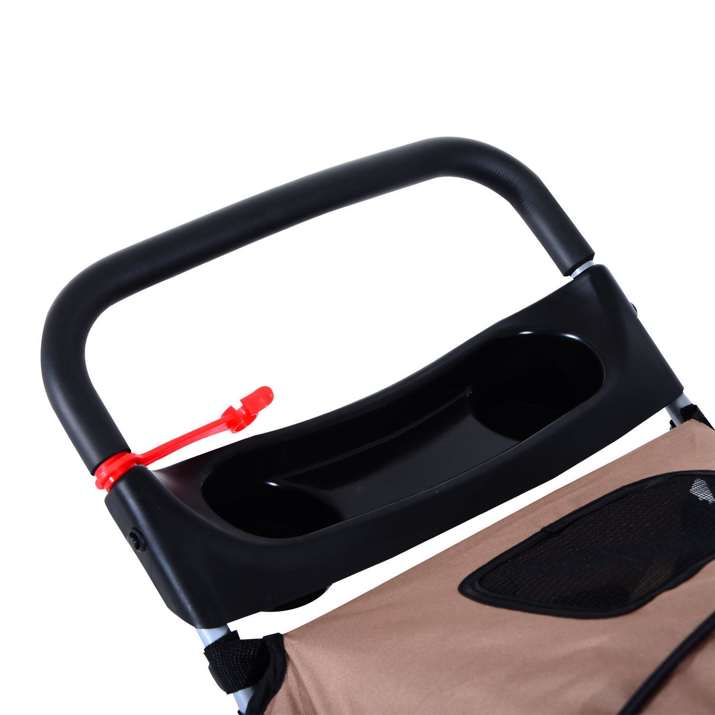 Nancy's Amber Head Opvouwbare hondentrolley met bekerhouder Zonneluifel Koffiebruin