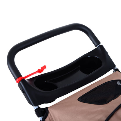 Nancy's Amber Head Opvouwbare hondentrolley met bekerhouder Zonneluifel Koffiebruin