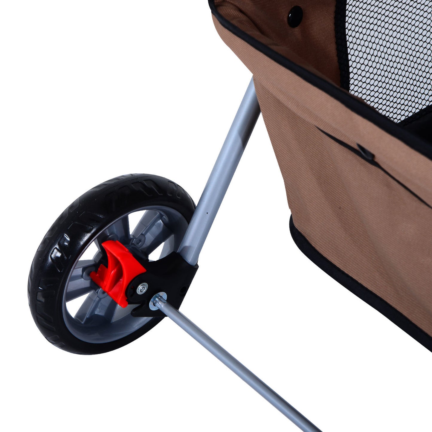 Nancy's Amber Head Opvouwbare hondentrolley met bekerhouder Zonneluifel Koffiebruin