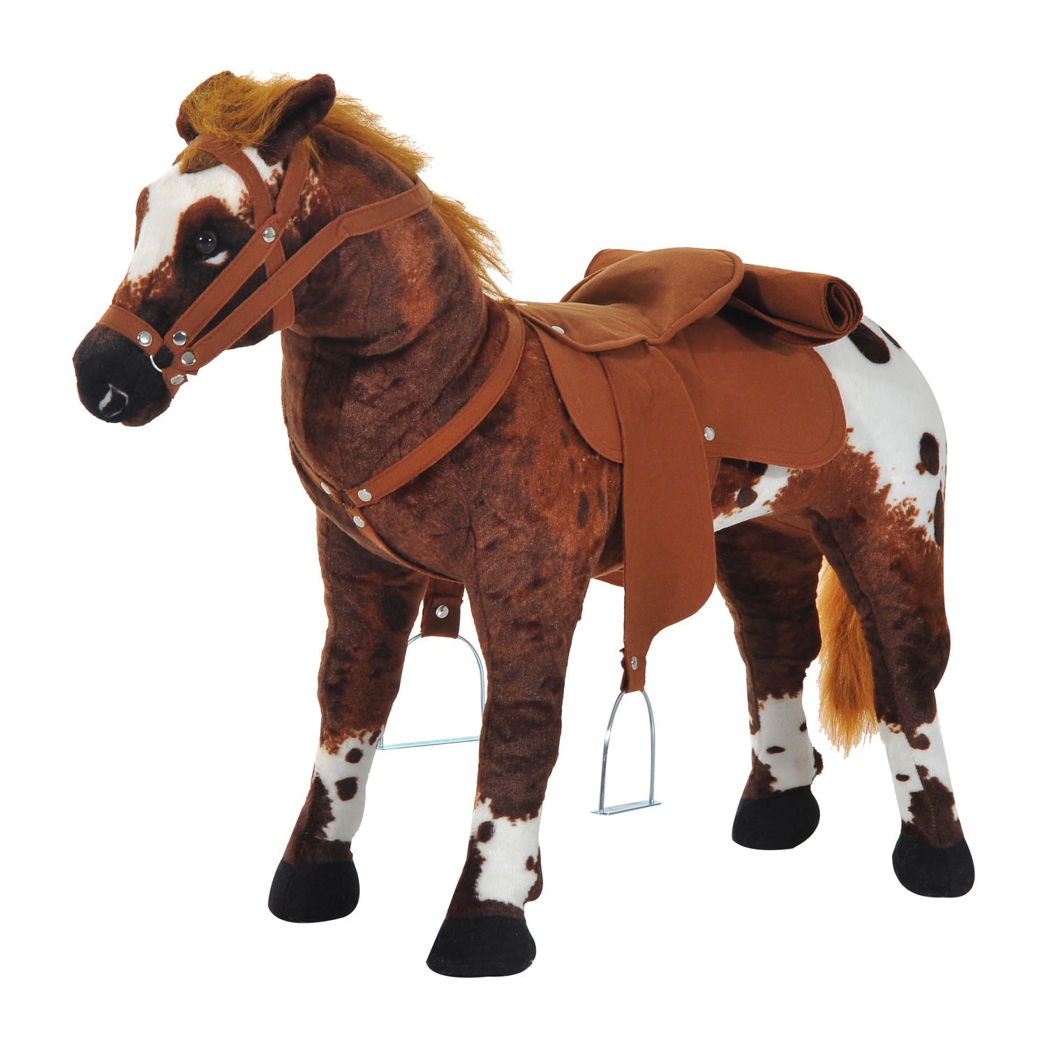 Nancy's Blue Creek Speelpaard met zadel - Bruin - Metaal, Pluche - 33,44 cm x 11,02 cm x 23,62 cm