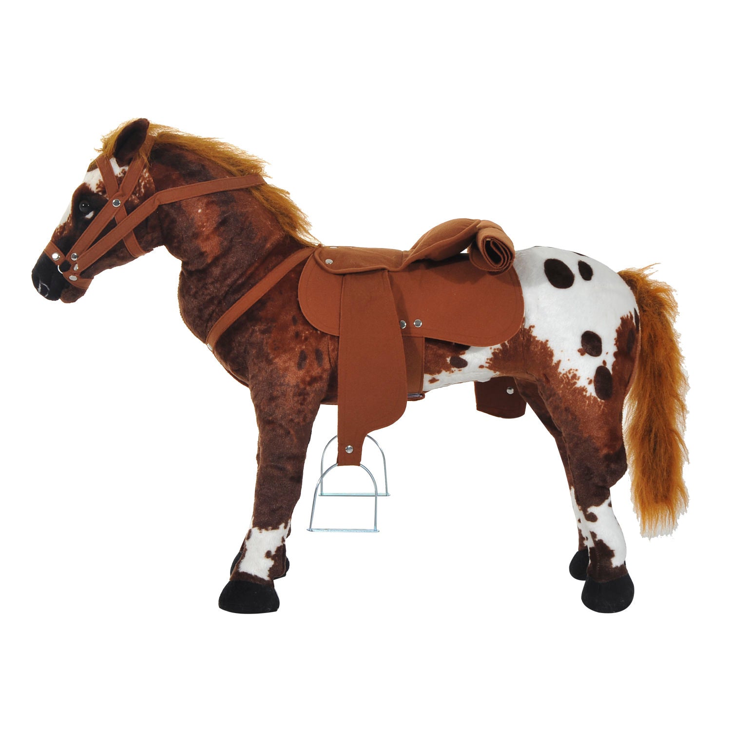 Nancy's Blue Creek Speelpaard met zadel - Bruin - Metaal, Pluche - 33,44 cm x 11,02 cm x 23,62 cm