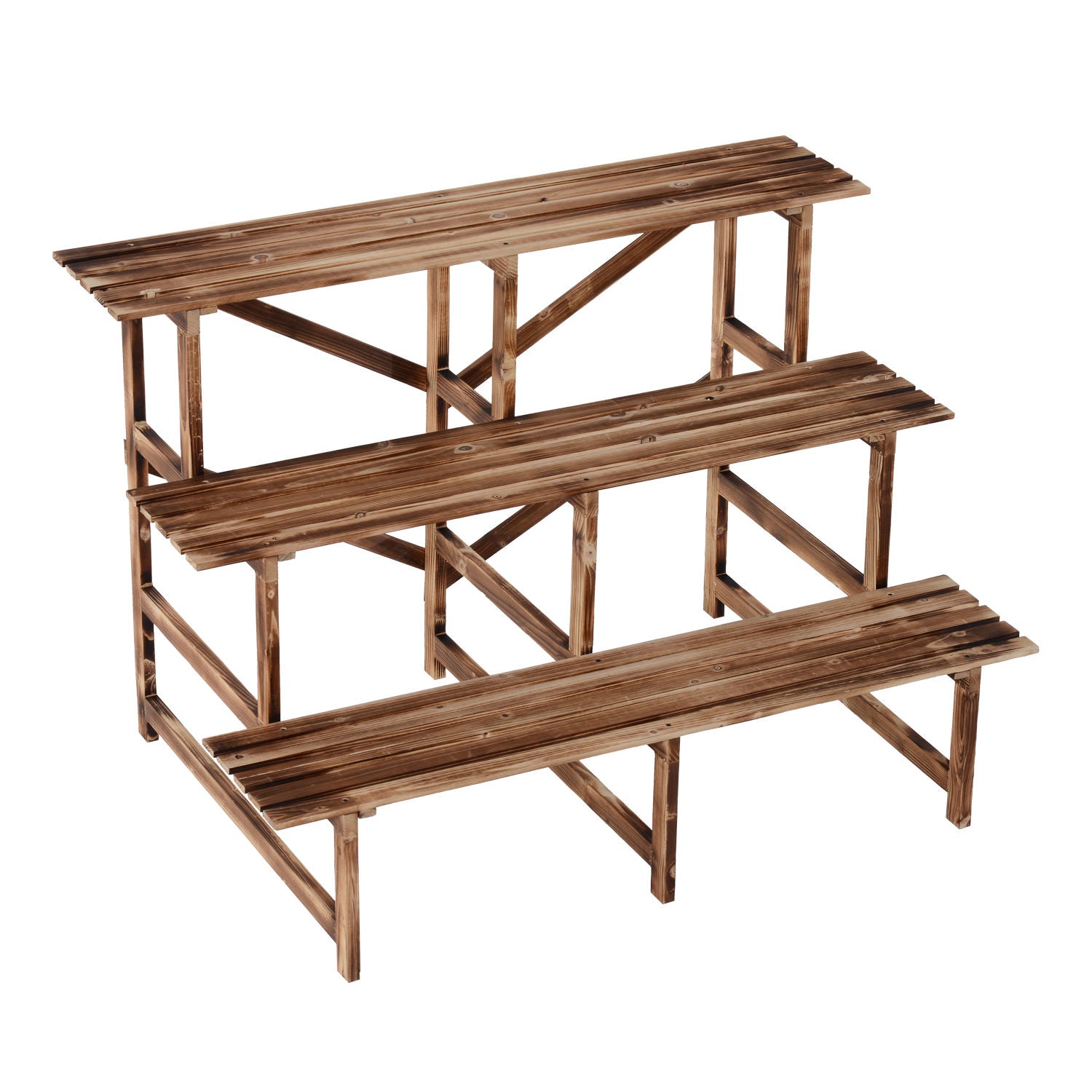 Nancy's Campechito Plant Stairs - Bruin - Firwood - 47,24 cm x 31,49 cm x 31,49 cm