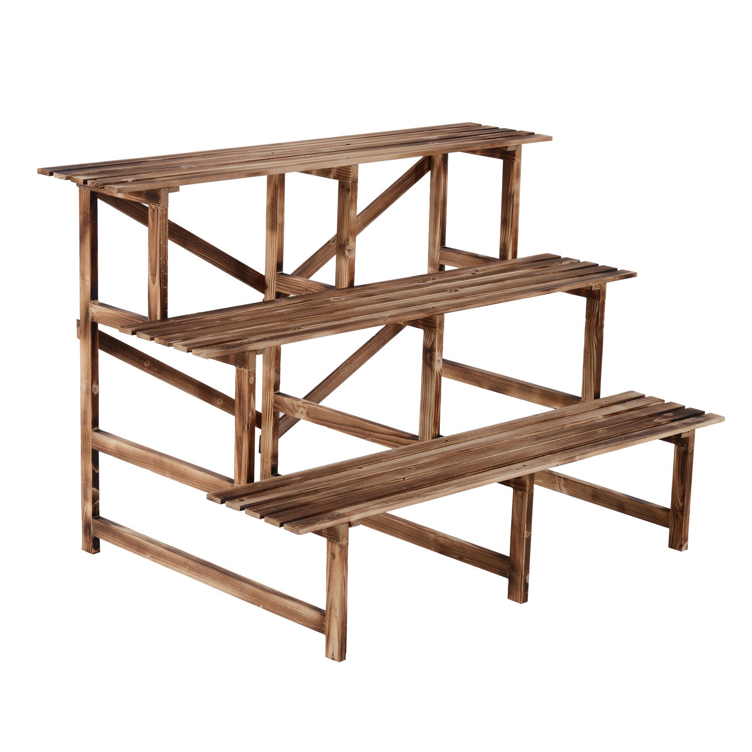 Nancy's Campechito Plant Stairs - Bruin - Firwood - 47,24 cm x 31,49 cm x 31,49 cm