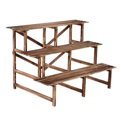 Nancy's Campechito Plant Stairs - Bruin - Firwood - 47,24 cm x 31,49 cm x 31,49 cm