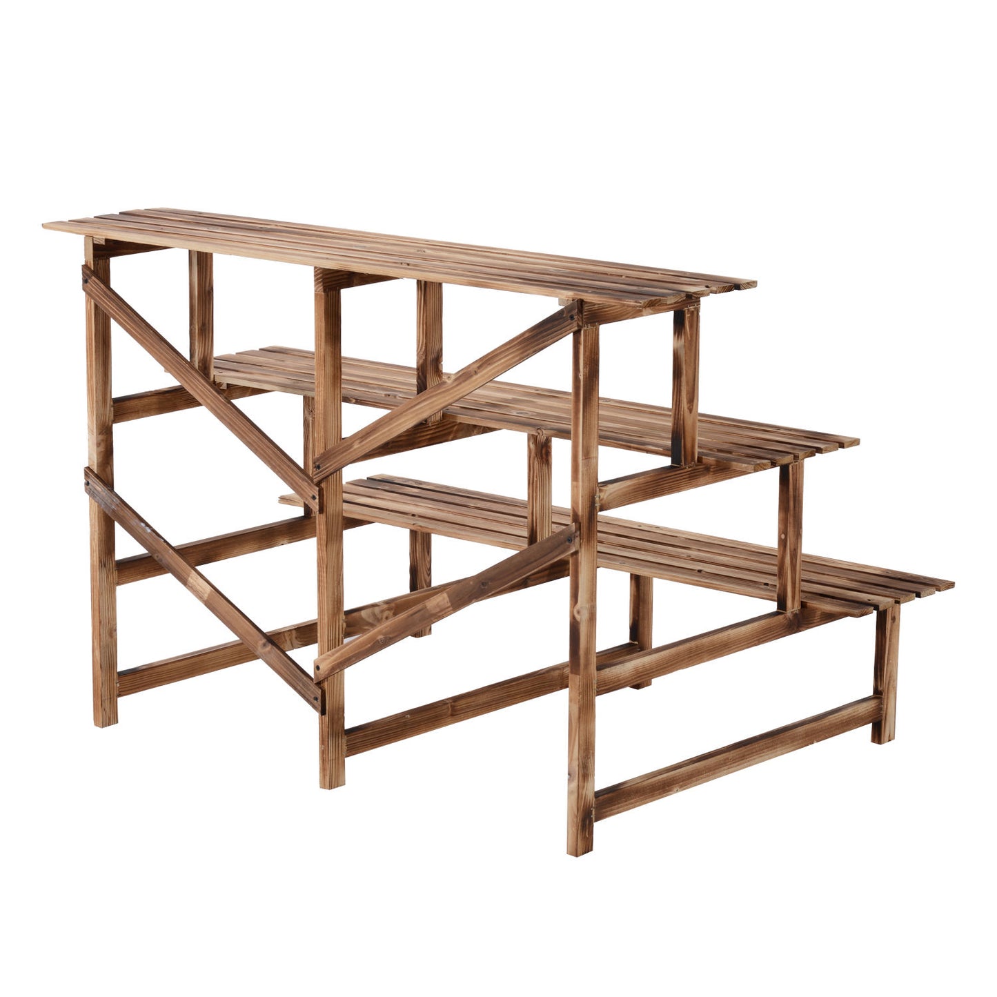 Nancy's Campechito Plant Stairs - Bruin - Firwood - 47,24 cm x 31,49 cm x 31,49 cm