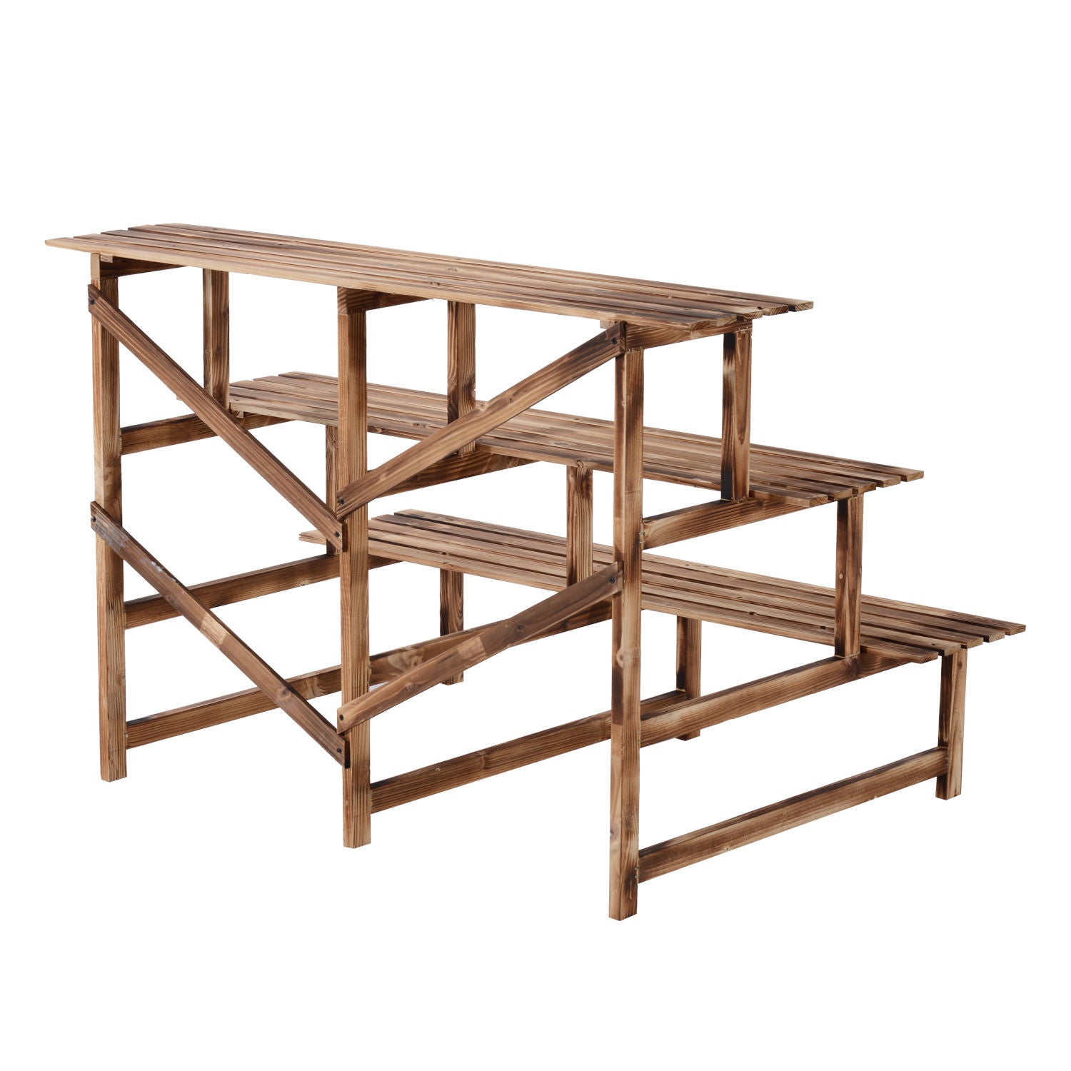 Nancy's Campechito Plant Stairs - Bruin - Firwood - 47,24 cm x 31,49 cm x 31,49 cm