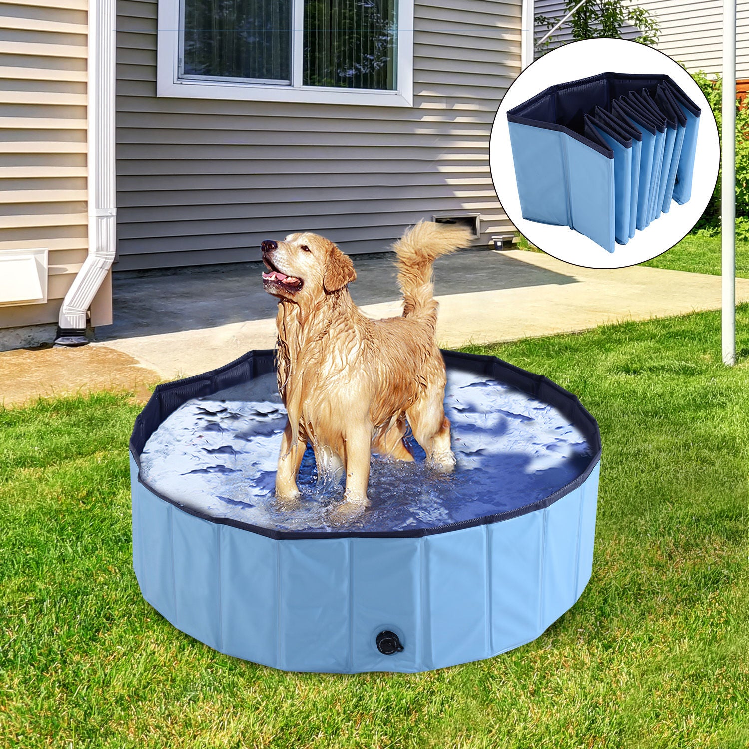 Nancy's Canal Bank Foldable Dog Pool, Dog Pool, Water Bowl for Dogs and Cats
