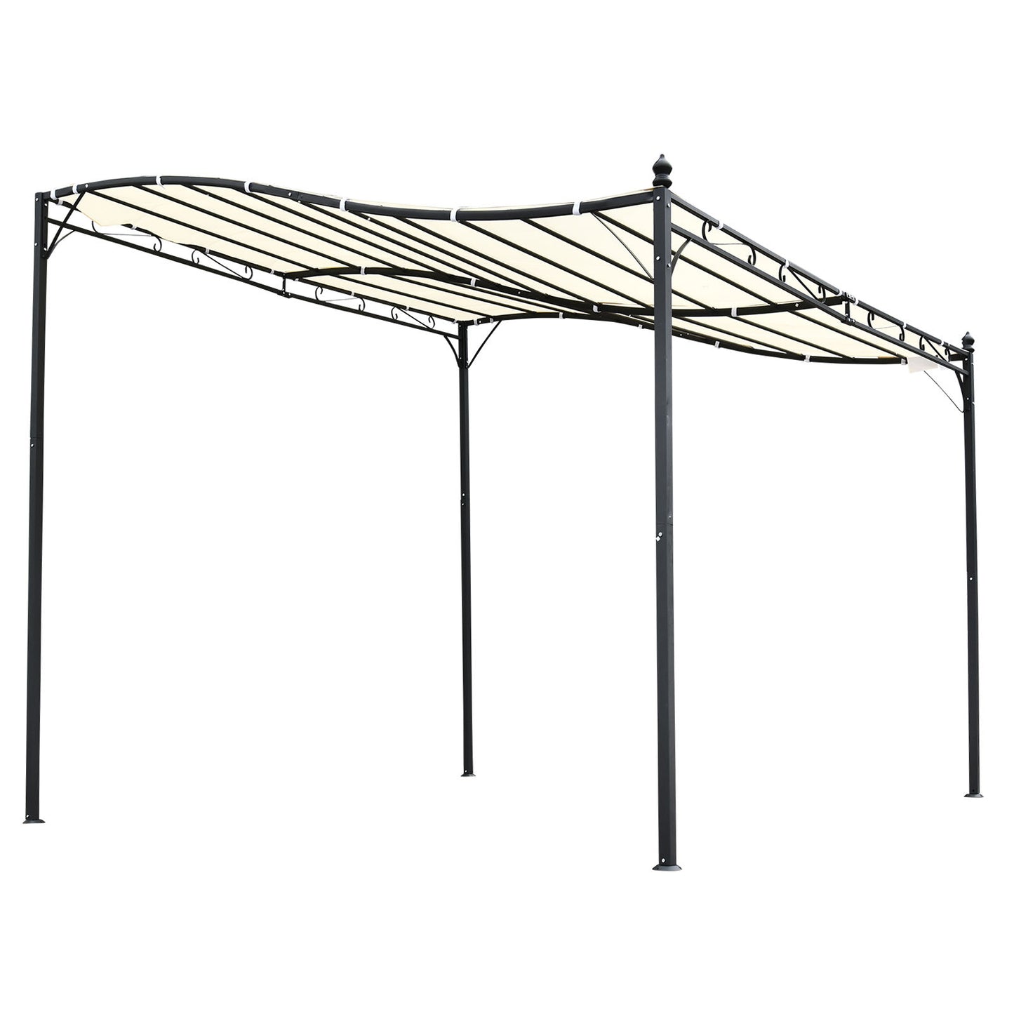 Nancy's Chiwa Camp Pavilion - Pergola - Patio cover - Black - Steel, Polyester - ± 300 x 300 cm