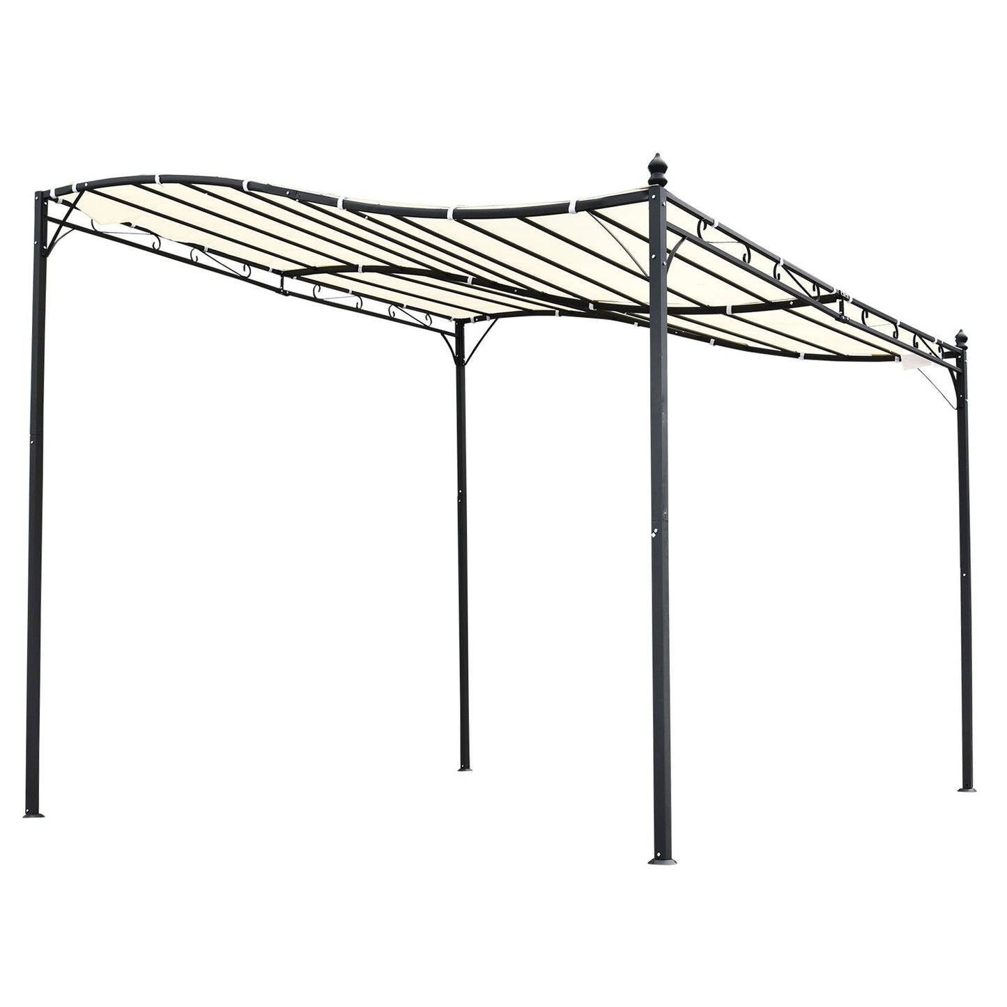 Nancy's Chiwa Camp Paviljoen - Pergola - Terrasoverkapping - Zwart - Staal, Polyester - ± 300 x 300 cm